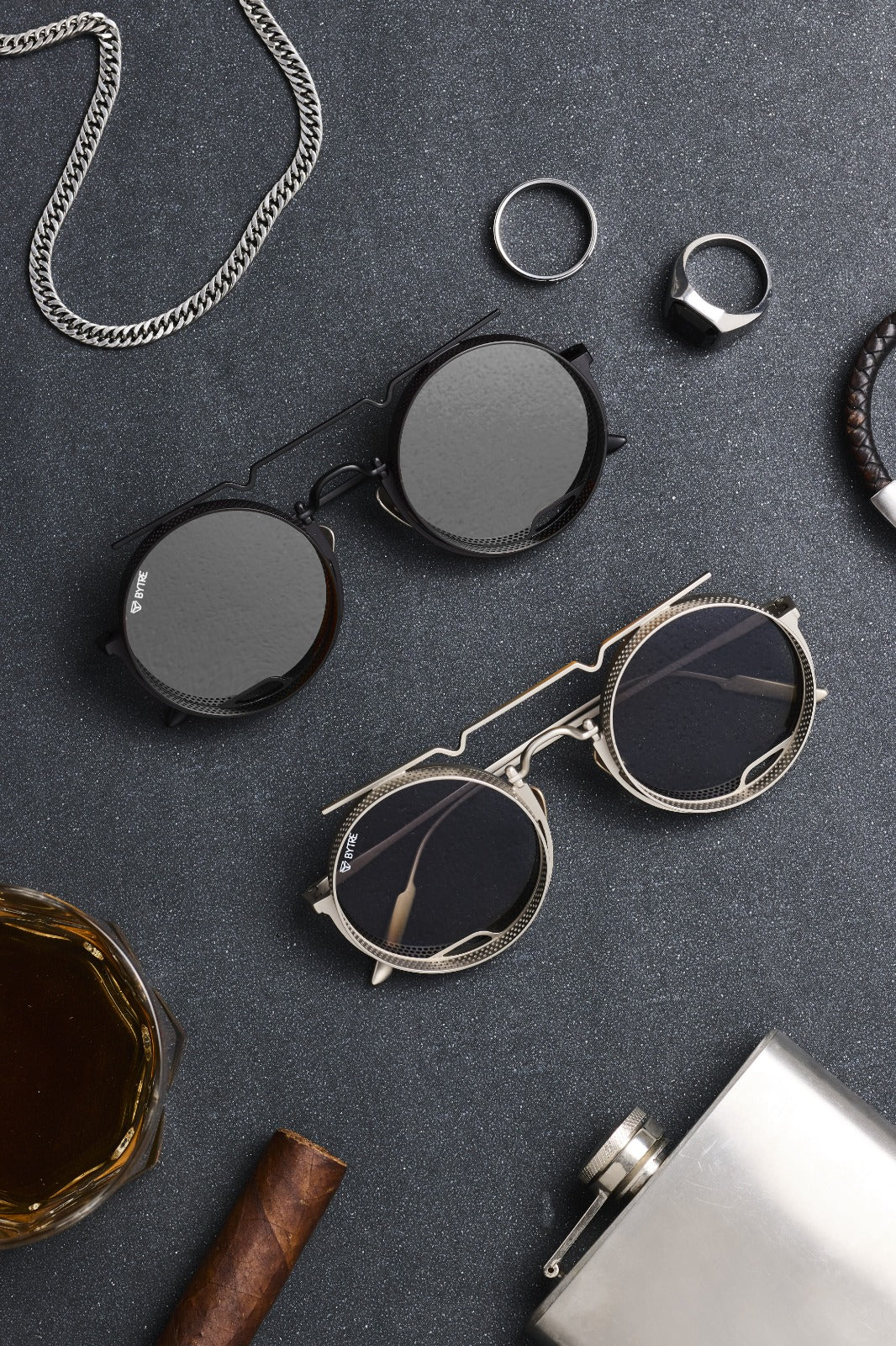 Bytre eyewear Fedora silver black black silver